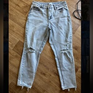 Women's Light Blue Distressed Jeans